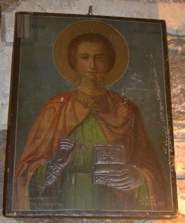 Φορητή εικόνα με τον Άγιο Παντελεήμονα