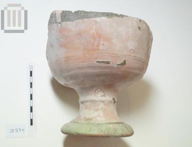 Glass coated pottery bowl