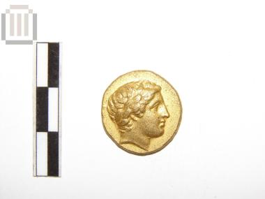 Gold counterfeit coin which imitates a stater of Philip II of Macedonia