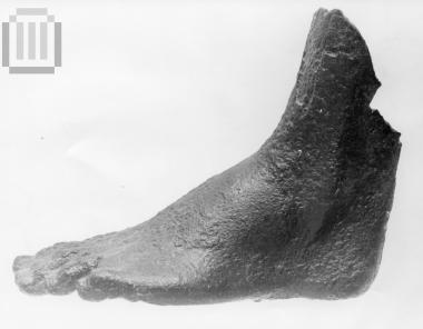 Left leg of male statue