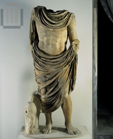 Colossal statue of roman emperor Claudius.