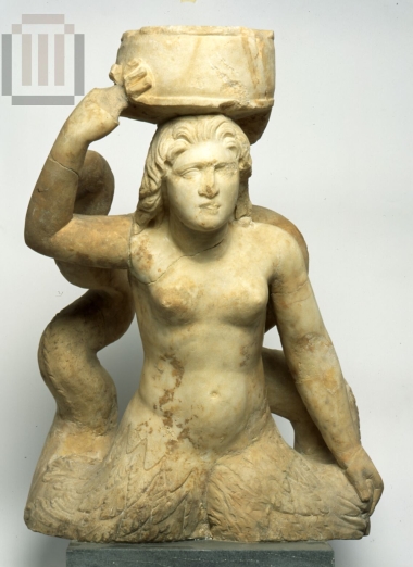 Statuette of  a female Triton, as decoration of a throne.
