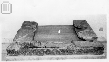 Parts from a stone base of a throne.