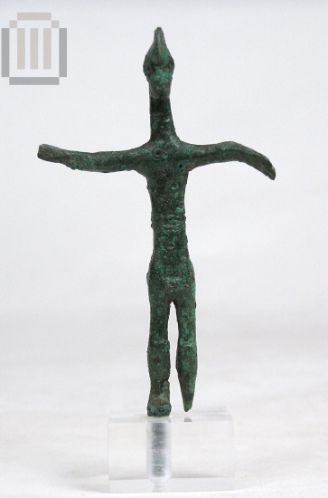 Figurine of a helmeted warrior.