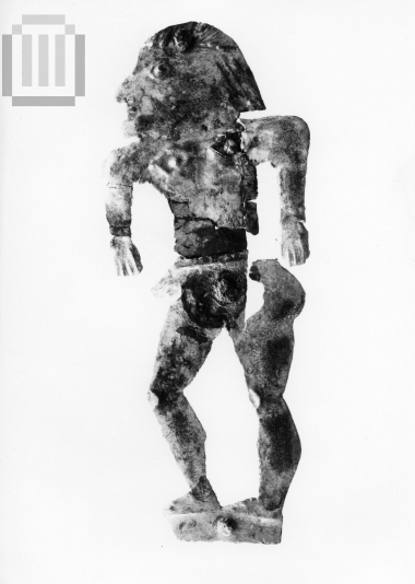 Sheet metal in the shape of a male figure