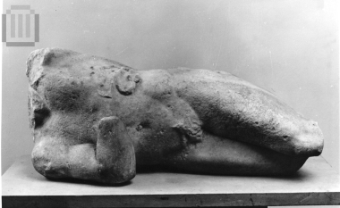 Pediment sculpture of a wounded young man or of a dead warrior.