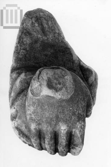 Fragment of a  pediment sculpture's hand.