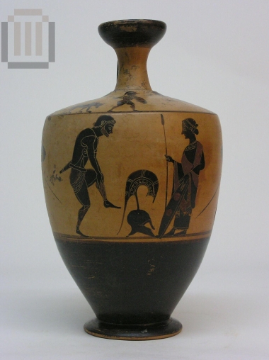 Μελανόμορφη λήκυθος, τεχνοτροπίας του Ζωγράφου  του Ταλείδη.