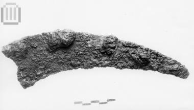 Sickle-shaped iron knife.