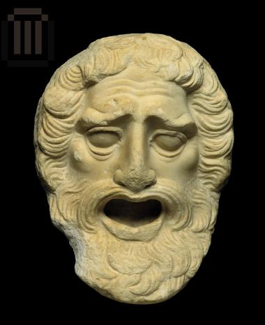 Old man's tragedy mask.