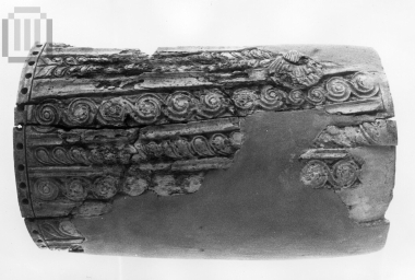 Fragment of an ivory  engraved  pyxis.