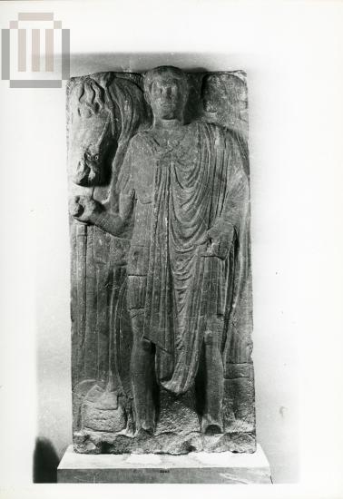 Funerary stele of official with his horse.
