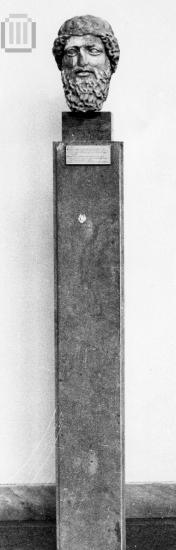 Head of Zeus or Hermes, from a stele of Pithon.