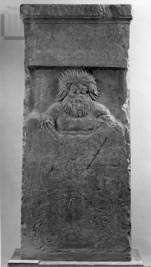 Votive inscribed relief with personification of Helikon.