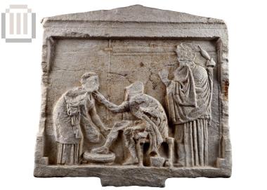 Naiskos votive relief with Odysseus.