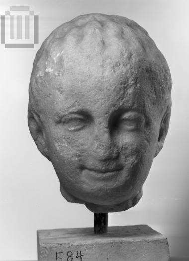 Head of the statue of a girl.