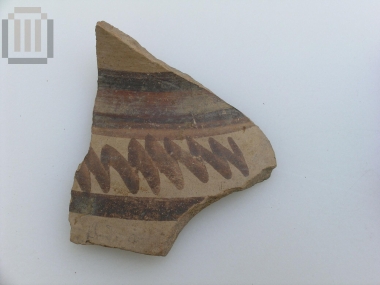 Sherd   from closed shape vase  with bichrome matt- painted decoration.