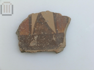 Sherd   from closed shape vase  with  matt- painted decoration.