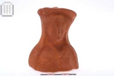 Clay bust of female figure