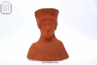 Clay bust of female figure