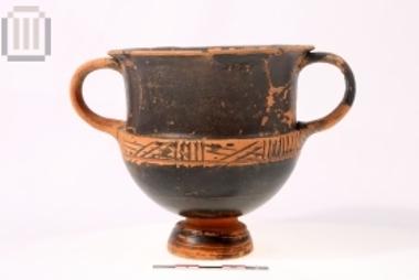 Black glazed kantharos
