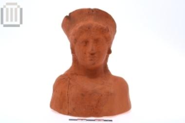Clay bust of female figure