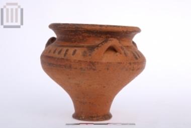 Three-handled miniture  piriform jar
