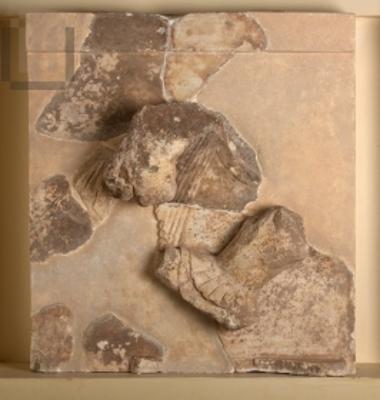 Metope of Athenian Treasury with relief decoration