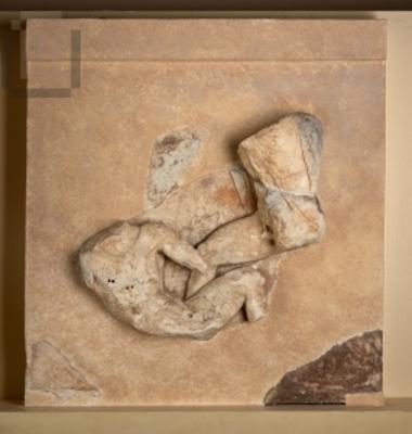 Metope of Athenian Treasury with relief decoration