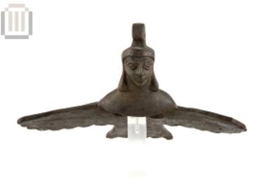 Bronze handle-attachment for lebes in the form of Siren