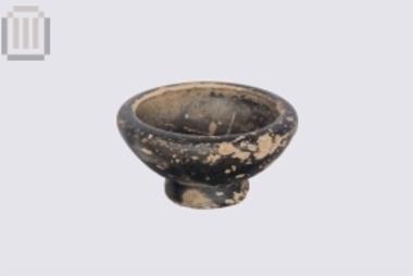 Small clay black glazed hellenistic bowl from Gardiki