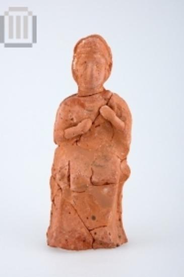 Seated female statue