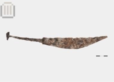 Iron scythe-shaped dagger from Doliani