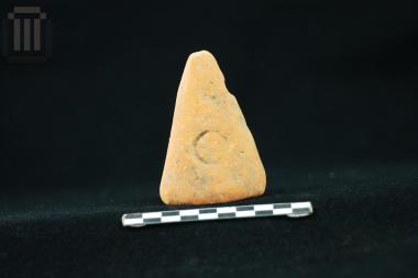 Clay conical stamped loom weight