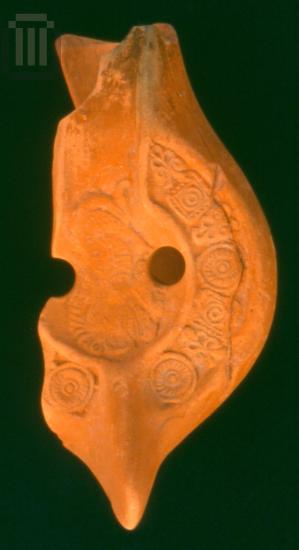 Part of a clay lamp from Ladochori