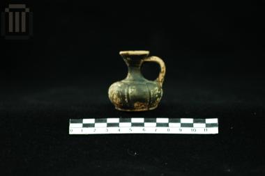 Black glazed squat juglet