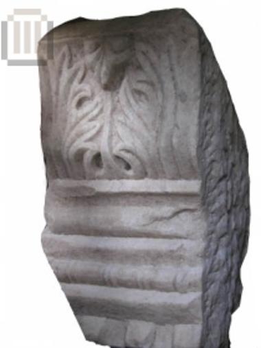 Fragment of console with relief decoration of teeth, line, astragal motif, cyma, acanthus and reverse palmette