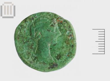 Bruttia Crispina bronze coin from Agios Donatos, Zervochori