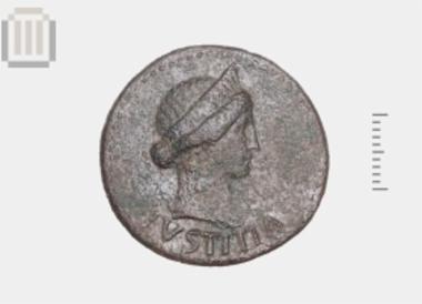 Χάλκινο νόμισμα Τιβερίου από τη Ντόλιανη