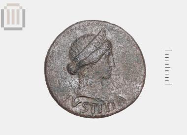 Χάλκινο νόμισμα Τιβερίου από την Ντόλιανη