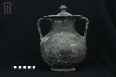Black-glazed amphora