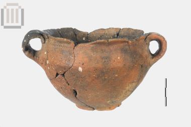 Clay kantharos from Mavromati, Sagiada