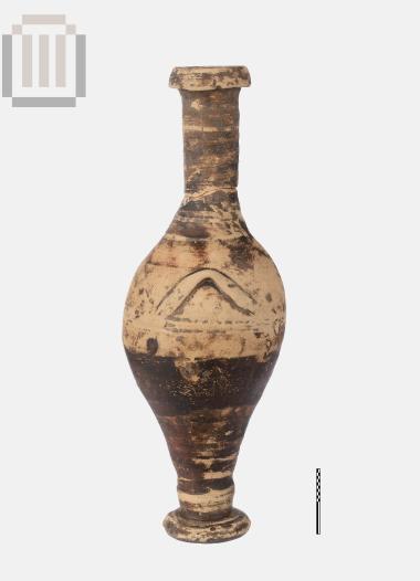 Πήλινο μελαμβαφές ατρακτόσχημο μυροδοχείο από την Ελέα