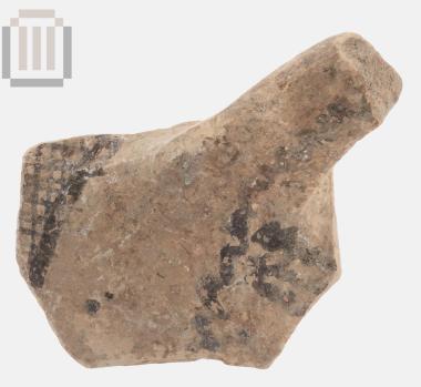 Τμήμα λαβής αγγείου αμαυρόχρωμης κεραμικής από τα Μαυρομαντίλια Προδρομίου