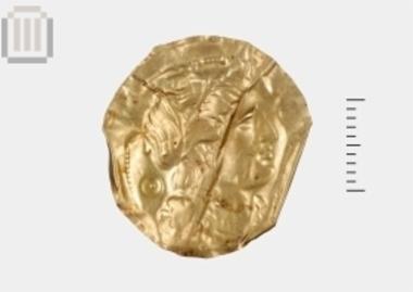 Gold danake with depiction of Persephone from Riziani