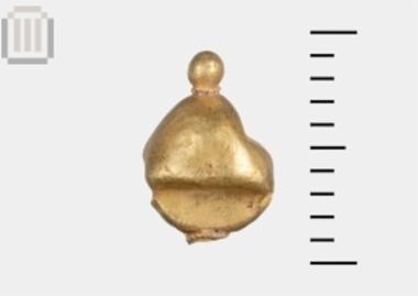 Gold vase-shaped bead from Riziani