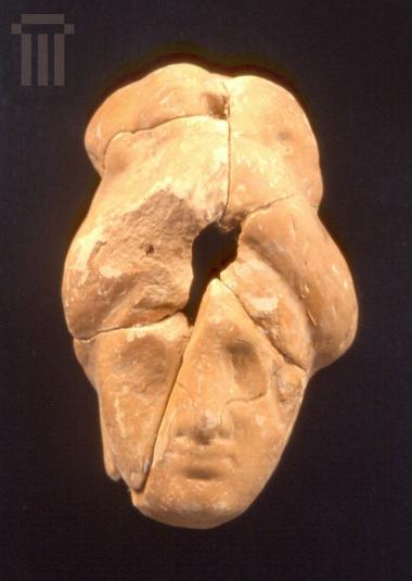 Head of clay female figurine from Kyra Panagia