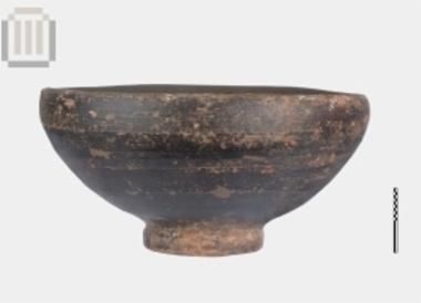 Small clay black glazed hellenistic bowl from Gitana