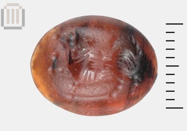 Oval-shaped seal of semi- precious stone from Dymokastro