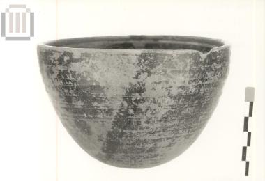 Clay hemispherical handleless skyphos from Kephalochori